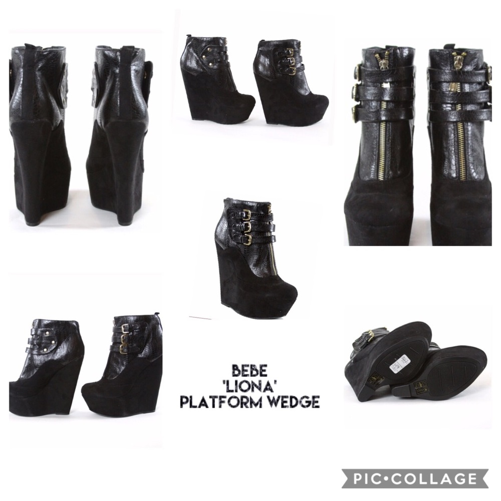 BEBE🥀Wedge Platform Heels